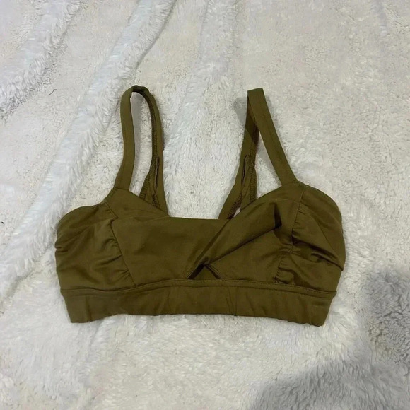 Free People Olive Green End‎ Game Racerback Sports Bra Size XS - Picture 1 of 4